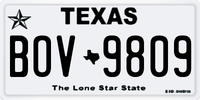 TX license plate BOV9809