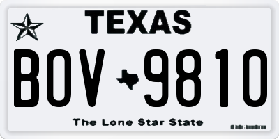 TX license plate BOV9810