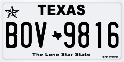 TX license plate BOV9816