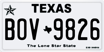 TX license plate BOV9826