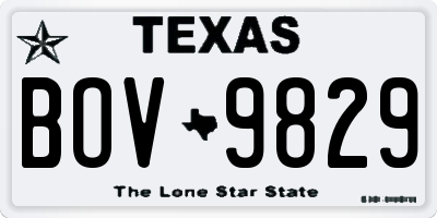 TX license plate BOV9829