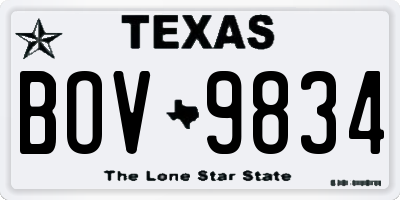 TX license plate BOV9834