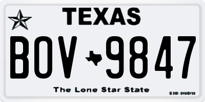 TX license plate BOV9847