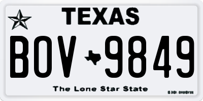TX license plate BOV9849