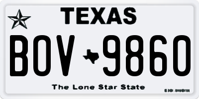 TX license plate BOV9860