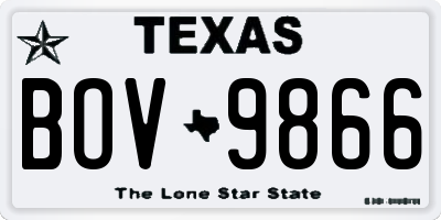 TX license plate BOV9866