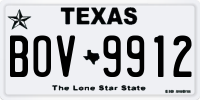 TX license plate BOV9912