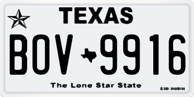 TX license plate BOV9916