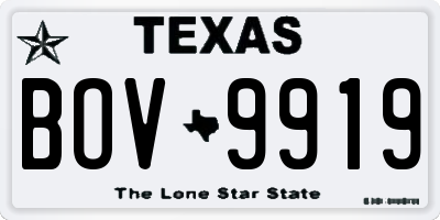 TX license plate BOV9919