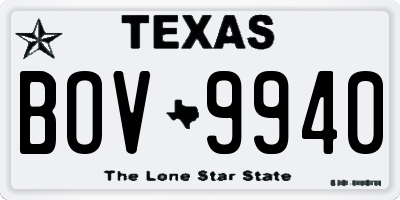 TX license plate BOV9940
