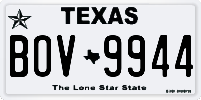 TX license plate BOV9944