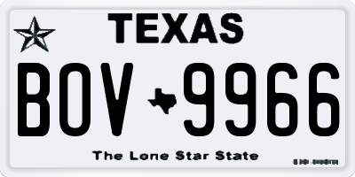 TX license plate BOV9966