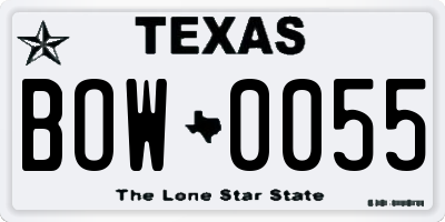 TX license plate BOW0055