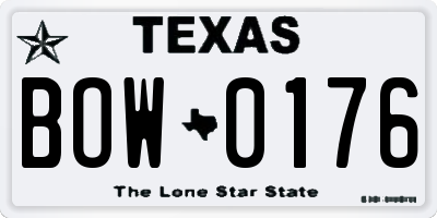 TX license plate BOW0176