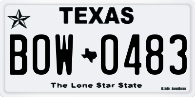 TX license plate BOW0483