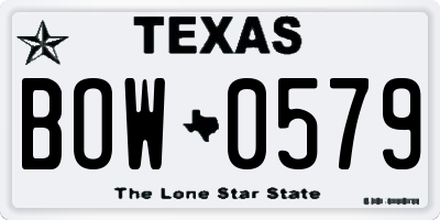 TX license plate BOW0579