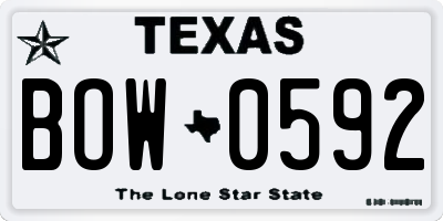 TX license plate BOW0592