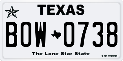 TX license plate BOW0738