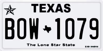 TX license plate BOW1079
