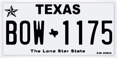 TX license plate BOW1175