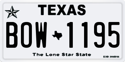 TX license plate BOW1195