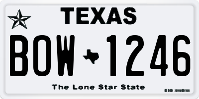 TX license plate BOW1246