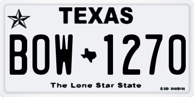 TX license plate BOW1270