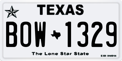 TX license plate BOW1329