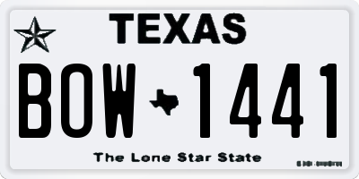 TX license plate BOW1441