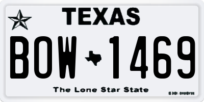 TX license plate BOW1469