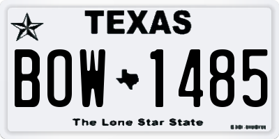 TX license plate BOW1485