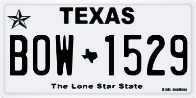 TX license plate BOW1529