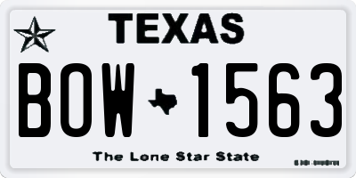 TX license plate BOW1563