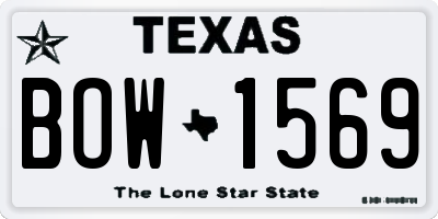 TX license plate BOW1569