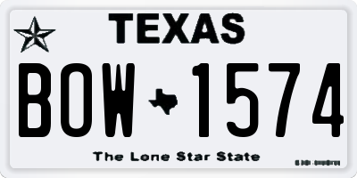 TX license plate BOW1574