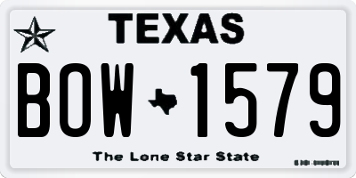 TX license plate BOW1579