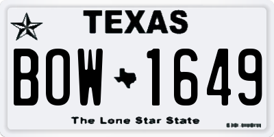 TX license plate BOW1649