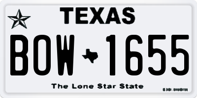 TX license plate BOW1655