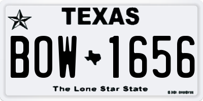 TX license plate BOW1656