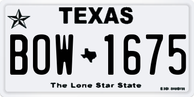 TX license plate BOW1675