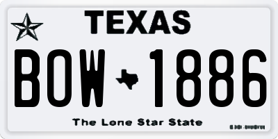 TX license plate BOW1886