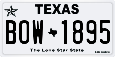 TX license plate BOW1895