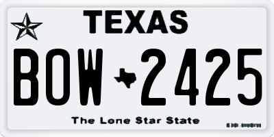 TX license plate BOW2425