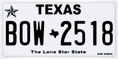 TX license plate BOW2518