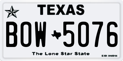 TX license plate BOW5076