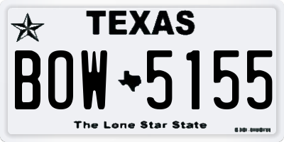 TX license plate BOW5155