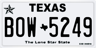 TX license plate BOW5249