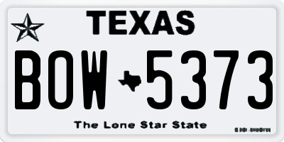 TX license plate BOW5373