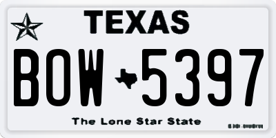 TX license plate BOW5397