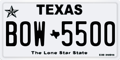 TX license plate BOW5500